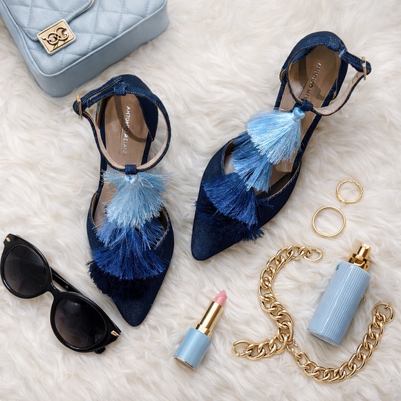ANTONIO MELANI Shoes - ANTONIO MELANI Navy and Light Blue Tassel Heels